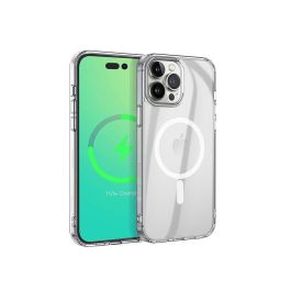 eSTUFF Funda Híbrida Magnética BERLÍN para iPhone 14 Pro Transparente con MagSafe, Protección Borde Suave TPU