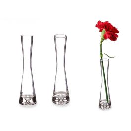 Florero de Cristal Cóncavo Pequeño Giftdecor 5x20x5 cm - Transparente (48 Unidades) Precio: 119.50000051. SKU: B14EXX68HL