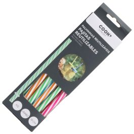 Cook Concept Juego 12 Pajitas Reutilizables de Plástico con Tope para Mugs Colores Rayas 19cm Precio: 1.49999949. SKU: B15SRSF28Y