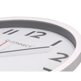 Q-connect Reloj de Pared Oficina Redondo Plástico Blanco 34 cm