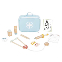 Imaginovo Maletín de Médico Infantil de Madera +3 años, 11 Piezas, Dimensiones 24.5x18x10 cm