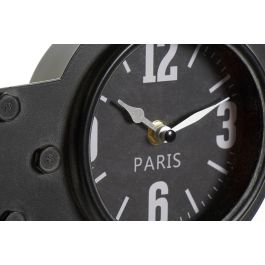 DKD Home Decor Reloj Pared Vintage Negro de Hierro y Cristal 58x18x6.5 cm