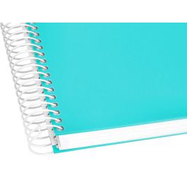 Cuaderno Espiral Liderpapel A4 Micro Crafty Tapa Forrada 120H 90 gr Cuadro 5 mm 5 Bandas 4 Taladros Color Turquesa