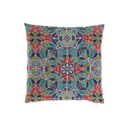 DKD Home Decor Cojín Exterior Multicolor 43x43 cm para Jardín | Resistente UV, Abrasión | Poliéster con Cremallera