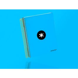 Cuaderno Espiral A5 Micro Antartik Tapa Forrada 120H 100 gr Horizontal 5 Bandas 6 Taladros Color Azul