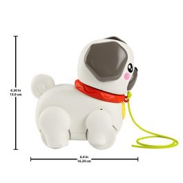 Fisher-Price Perro de Paseos Perrito Pug Mueve Orejas Patas Emite Sonidos Ladridos Juguete Bebé