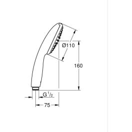 Rociador de ducha - GROHE Vitalio Start 110 27940001 - 1 chorro lluvia - Ahorro de agua - Proceso antical - Cromo