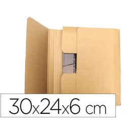 Caja Para Embalar Libros Q-Connect Carton Reciclado Canal Simple 3 mm Color Kraft 300x240x60 mm 5 unidades