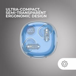 Mars Gaming MHIB2BL Auriculares Inalámbricos Bluetooth 5.4 Intraurales Azules con Micrófono, Estuche de Carga con Pantalla y 24h Autonomía