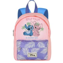 Disney Lilo y Stitch Mochila Preescolar Joy Keep Rosa - Ligera con Compartimento y Bolsillo Frontal
