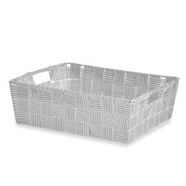 Cesta de Tela Rectangular Kipit 23 cm Blanco - 3L, Poliéster (48 Unidades)