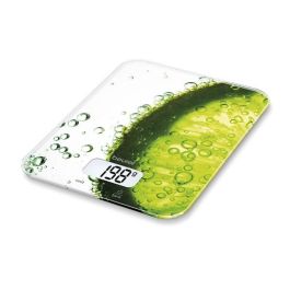 Beurer KS-19 Fresh Balanza de Cocina Digital, Vidrio Ultra Plano, Pantalla LCD, 5 kg, Función Tara, Diseño con Limones