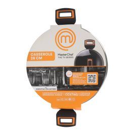 Cacerola de Aluminio Forjado con Tapa de Vidrio, 28 cm, 2.5 mm de grosor, 2 Asas (4 Unidades)