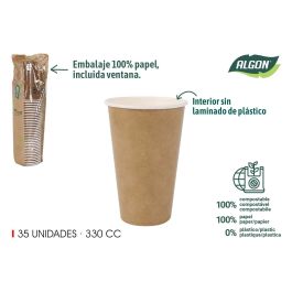 Set de 35 vasos de cartón Kraft 330 cc Algon (20 Unidades) Precio: 36.79000039. SKU: B16JN7FP2H