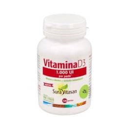SURA VITASAN Vitamina D3 Colecalciferol 1.000 UI 25 µg (de lanolina oveja) 120 Perlas. Apoyo huesos e inmunitario. Precio: 17.5000001. SKU: B1C8VBS3ZV