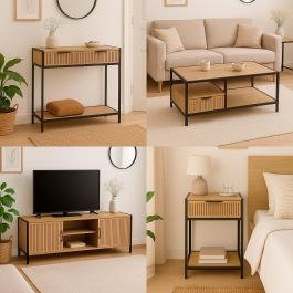 Versa Mesa Auxiliar de Café Nashville, Madera MDF y Metal, 50x35x100 cm Versa Mesa Auxiliar de Café Nashville, Madera MDF y Metal, 50x35x100 cm
