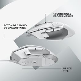 Logitech G G502 X - Ratón Gaming Óptico con Cable, Blanco, Sensor HERO 25600 DPI, 11 Botones Programables, USB para PC/Mac