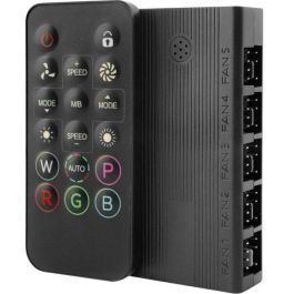 Mars Gaming Hub Ventilador Interno MFHUB con Control de Ventiladores PWM y ARGB, Mando a Distancia para PC