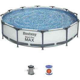 Piscina sobre suelo BESTWAY Steel Pro Max - Redonda - Diámetro 366 x 76 cm, filtro de cartucho