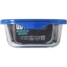 Fiambrera rectangular con tapa azul 17.5x13 cm Quttin (6 Unidades)