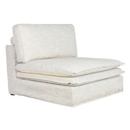 DKD Home Decor Módulo Central Sofá Horeca Blanco Roto Poliéster 120 x 95 x 102 cm