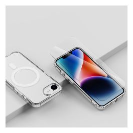 4smarts Kit 3en1 Premium para iPhone SE (4ª Gen) con Funda, Protector Pantalla y Cargador, Transparente/Blanco, 9H, Resistente Golpes y Rayones, Ref. 541359