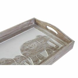 Bandeja Decoracion Indio DKD Home Decor Marron Blanco 30.5 x 7 x 40.5 cm