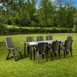 Ipae Progarden Mesa Extensible Indo Antracita Exterior 90 x 150 - 220 x 72 cm