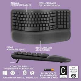 Teclado Logitech Gris Qwerty Español QWERTY