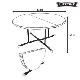 Mesa redonda plegable por la mitad lifetime d152 cm - modelos surtidos