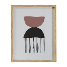 Home Deco Factory Cuadro Decorativo Natural 45x60 cm Madera MDF Cristal Papel Blanco Negro