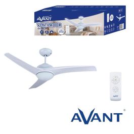 AVANT Ventilador de Techo con Luz y Mando a Distancia, 135 cm, 70 W, 3 Aspas, Color Blanco Precio: 120.3587. SKU: B1AJ5NKZTV
