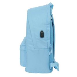 Safta Mochila Doble para Portátil 15,6" + USB Munich Básicos Azul 31x44x18 cm