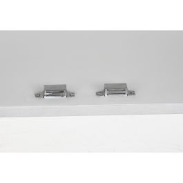 DKD Home Decor Buffet Moderno Blanco Dorado, 157x43x84 cm, 4 Puertas, 2 Estanterías, Madera de Mango y Latón, Hecho a Mano Diseño Rombo
