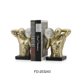 DKD Home Decor Sujetalibros Moderno Diseño Hombre Dorado y Negro de Resina, Elegante Set de 2 Piezas para Libros y Decoración del Hogar Precio: 44.5000006. SKU: S3039623