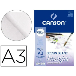 Canson Imagine Bloc Dibujo Multitécnicas Din A3 Encolado Liso 29,7x42 cm 50 Hojas 200 gr/m2 Precio: 11.88999968. SKU: S8403168