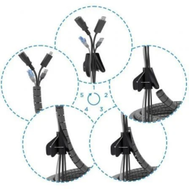 AISENS - ORGANIZADOR DE CABLE EN ESPIRAL 25MM, NEGRO, 10 M