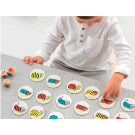 Goula Juego de Rapidez Visual Cath It! para Niños a Partir de 3 Años, Contiene 30 Piezas de Madera (27 Fichas y 3 Dados)