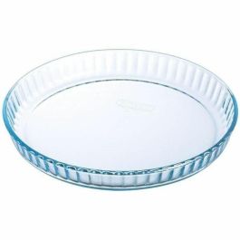 Pyrex Classic Molde Tarta Redondo Vidrio Transparente 30 cm, Resistente Rayones, Horno 300°C, Microondas y Lavavajillas