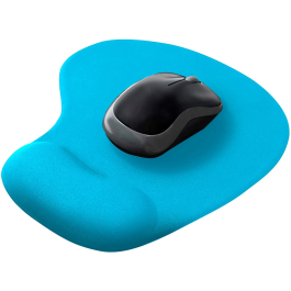 Q-connect Alfombrilla para Ratón con Reposamuñecas de Gel Color Turquesa 190x230x20 mm