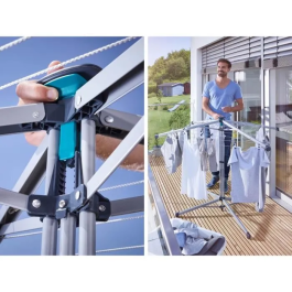 Leifheit Secador LinoPop-Up 82500 | 14m Extensión | Plegado Compacto para Hogar y Exteriores