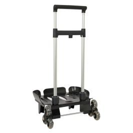Safta Carro Portamochilas Plegable Triple Rueda Negro 32x88x23,5 cm