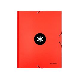 Carpeta Antartik Gomas A4 3 Solapas Carton Forrado Color Roja