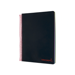 Liderpapel Cuaderno Espiral A5 Micro Wonder Tapa Plástico 120 Hojas 90gr Cuadro 5mm Negro