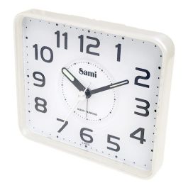 SAMI Despertador Mediano Cuadro Plano Blanco con Alarma Silenciosa y Parpadeo de Luz - Modelo DESPERTADOR SAMI MEDIANO - CUAD / PLANO / SILEN / ALARM Precio: 10.5875. SKU: B1K6J7NMWS