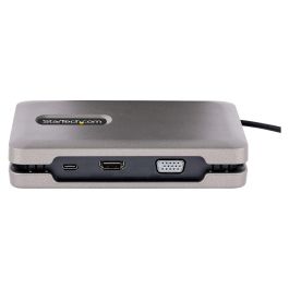 StarTech Adaptador Multipuertos USB-C con HDMI 2.0 4K, VGA, Doble Monitor, 100W PD, Hub MST, Gris