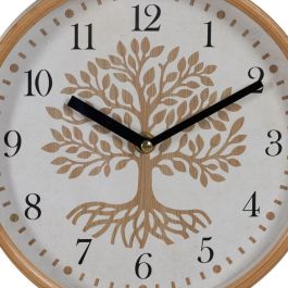 Reloj de Pared Árbol Blanco Natural Madera Cristal 22 x 22 x 4,5 cm Reloj de Pared Árbol Blanco Natural Madera Cristal 22 x 22 x 4,5 cm