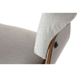 DKD Home Decor Silla Moderna Giratoria Beige Marrón 46 x 78 x 61 cm Poliéster Nogal