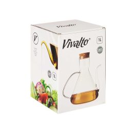 Aceitera de vidrio borosilicato con tapa de corcho 1000 ml Vivalto - 19x20x13 cm (6 Unidades) Aceitera de vidrio borosilicato con tapa de corcho 1000 ml Vivalto - 19x20x13 cm (6 Unidades)