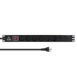 Lanview Regleta Rack 19" 1U, 6 Enchufes Daneses Tipo K, Interruptor ON/OFF, Cable 3 Metros, 13A Precio: 31.78999967. SKU: B14CJ3DRBK